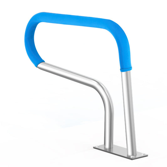 Pool Handrail, 32 X 23 Inch Pool Railing, Stainless Steel With Base Plate For Indoor/Outdoor Pools,Swimming Pool Safety Railing For Decks,Rust-Proof Grab Bar W/Grip Cover&Accessories For Spas