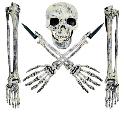 Halloween Skeleton Stakes: Realistic Skull, Head, Hands/Arms – For Party, Home, Garden, Lawn