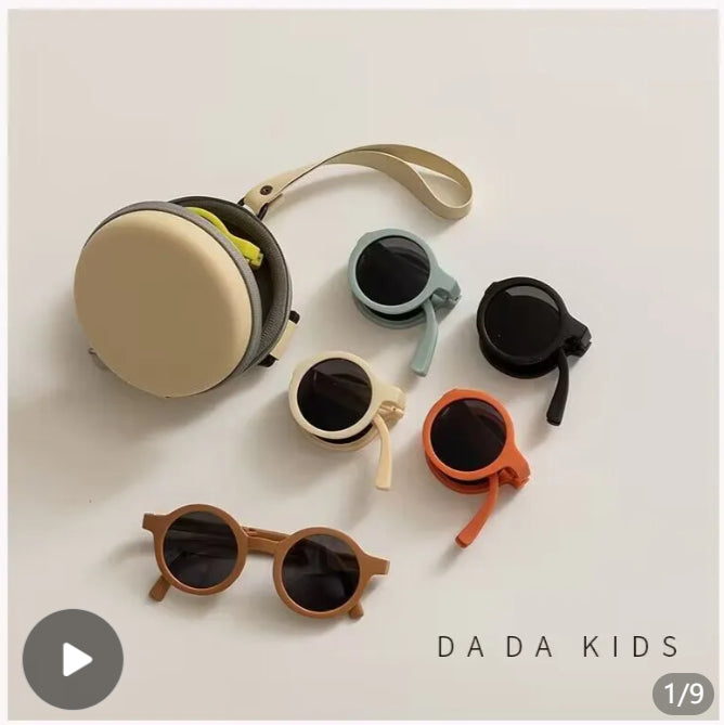 Children's folding sunglasses-coffee-1 pair
