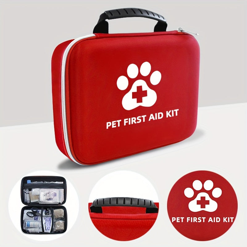 91-Piece Pet First Aid Kit for Dogs and Cats: Comprehensive Emergency Travel Supplies with Scissors, Tweezers, Bandages, Tourniquet - Portable Medical Essentials for Hiking, Camping, Backpacking