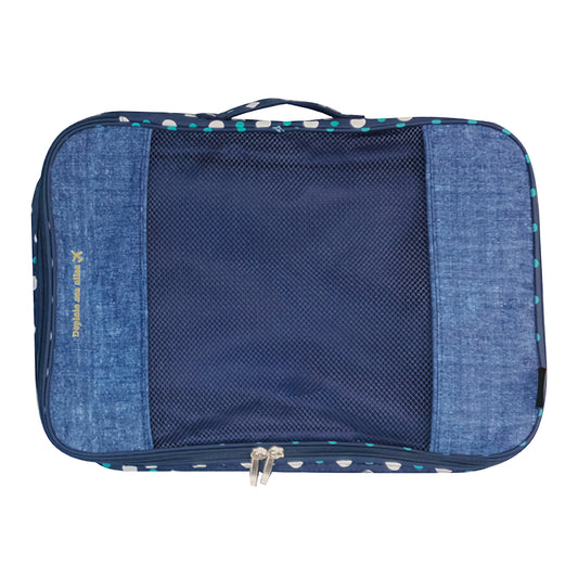 Sac de rangement de voyage, cube d'emballage pour vêtements et valise, bleu, taille L