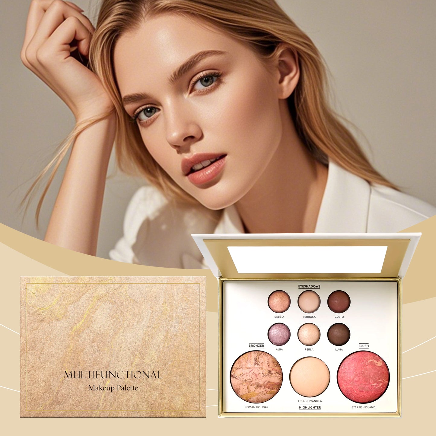 Palette de Maquillage Mixte Dorée