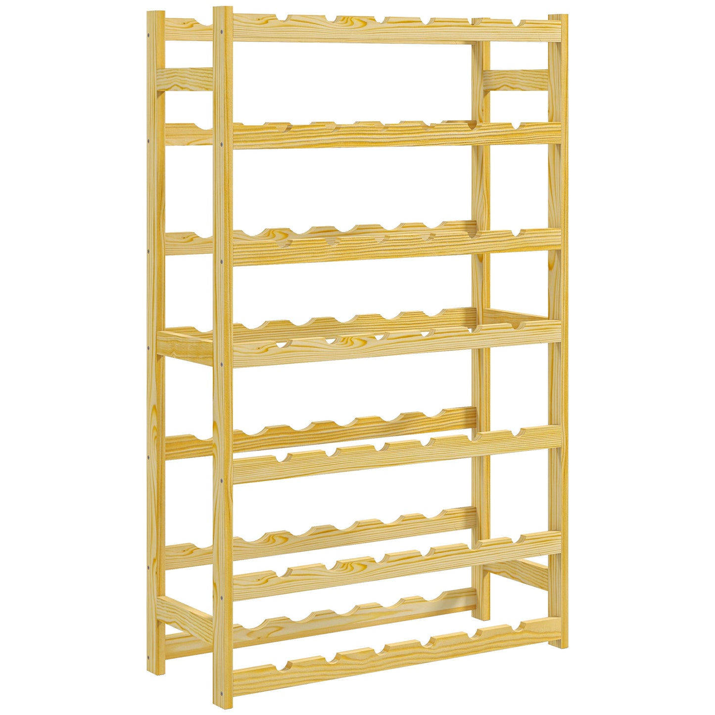 42-Bottle Wooden Wine Rack - Natural Finish