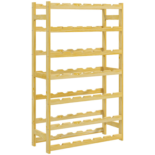 42-Bottle Wooden Wine Rack - Natural Finish