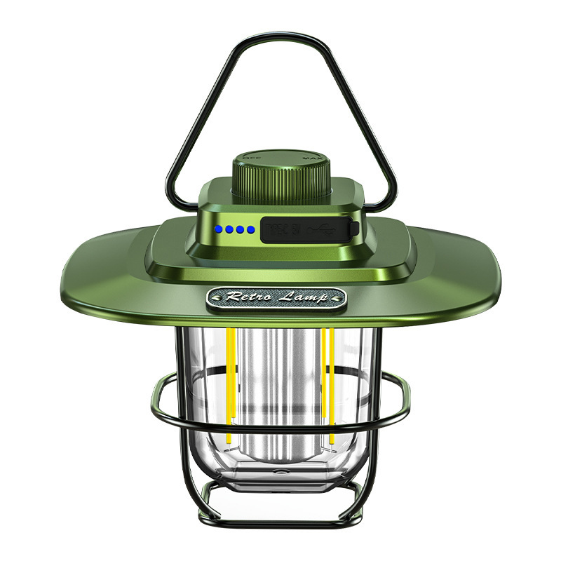 Lanterne de Camping Vintage Rechargeable - Style Lampe à Pétrole