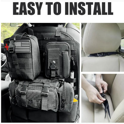 Universal Tactical Vehicle Back Seat Organizer With 3 Detachable Pouches - 2 Set
