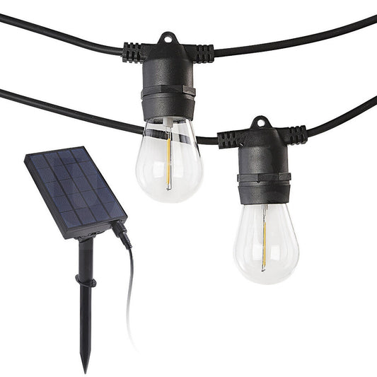 15M 48FT Solar Festoon Lights Outdoor Garden Party 15 LED String Waterproof