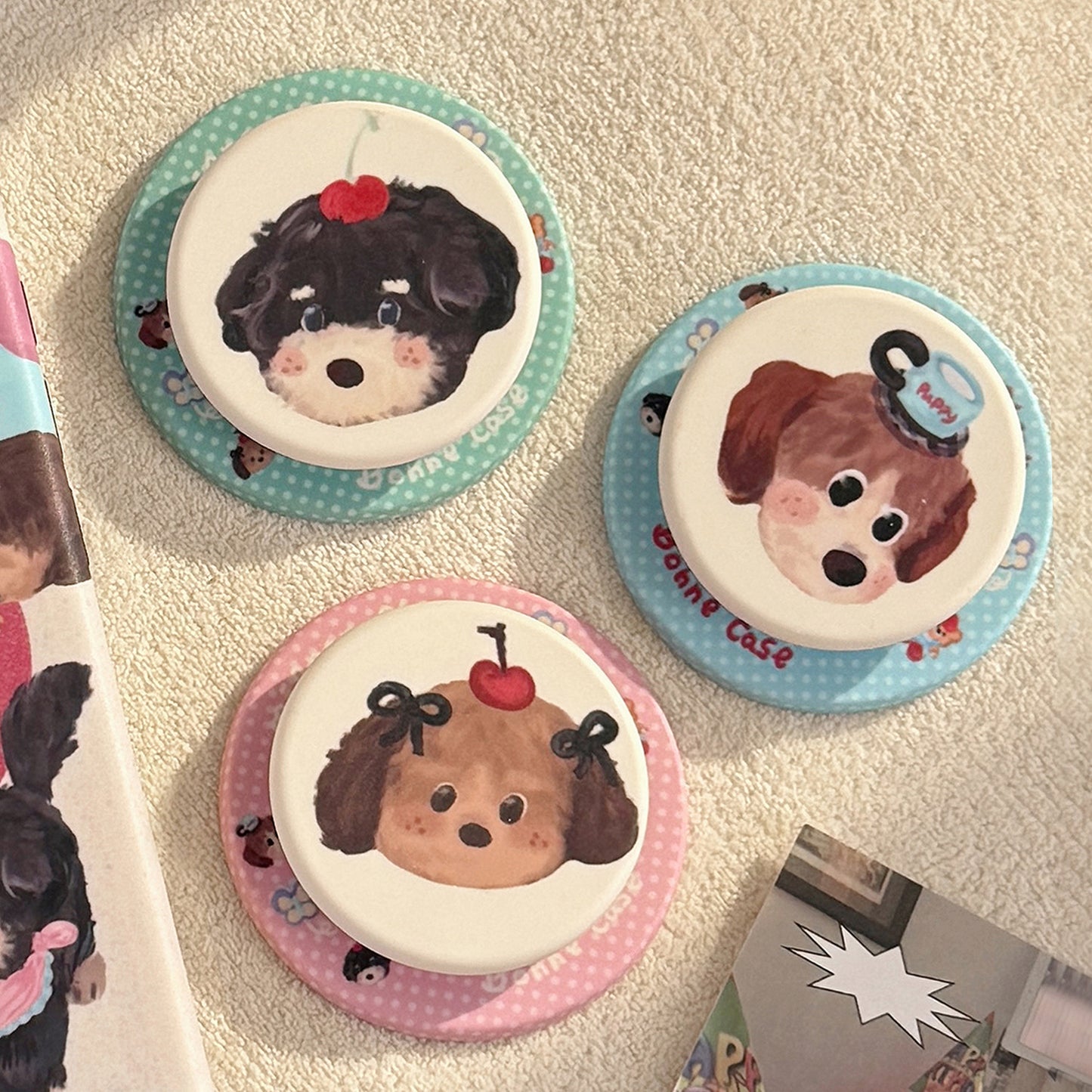 Oil Painting Cartoon Puppy Compatible With MagSafe Magnetic Holder