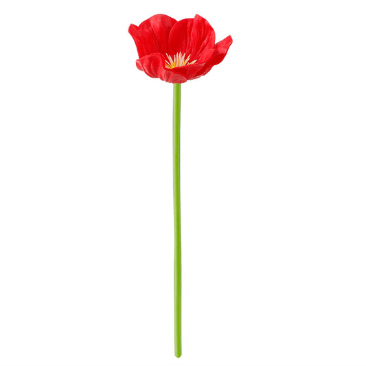 Red Artificial Flower PU Material Decorative Flower For Wedding Home Living Room Kitchen 12.5 Inch