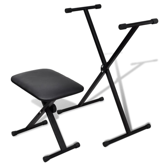 Adjustable keyboard stand and stool set
