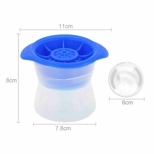2pcs Silicone Ice Ball Mold Sphere Cube Maker Mould Jelly Whiskey Cocktail  1AU Blue