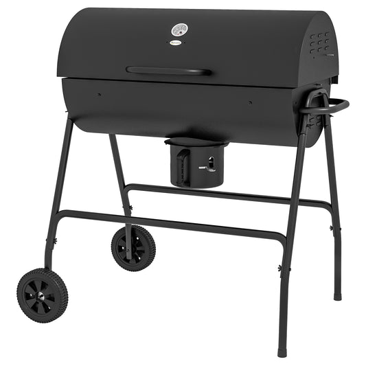 Steel Charcoal BBQ, With Ash Catcher And Warming Rack