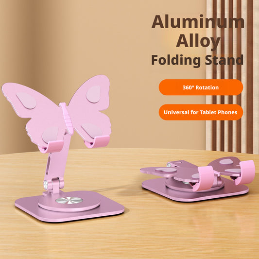 Butterfly mobile phone holder-pink-aluminum alloy +ABS-1 piece
