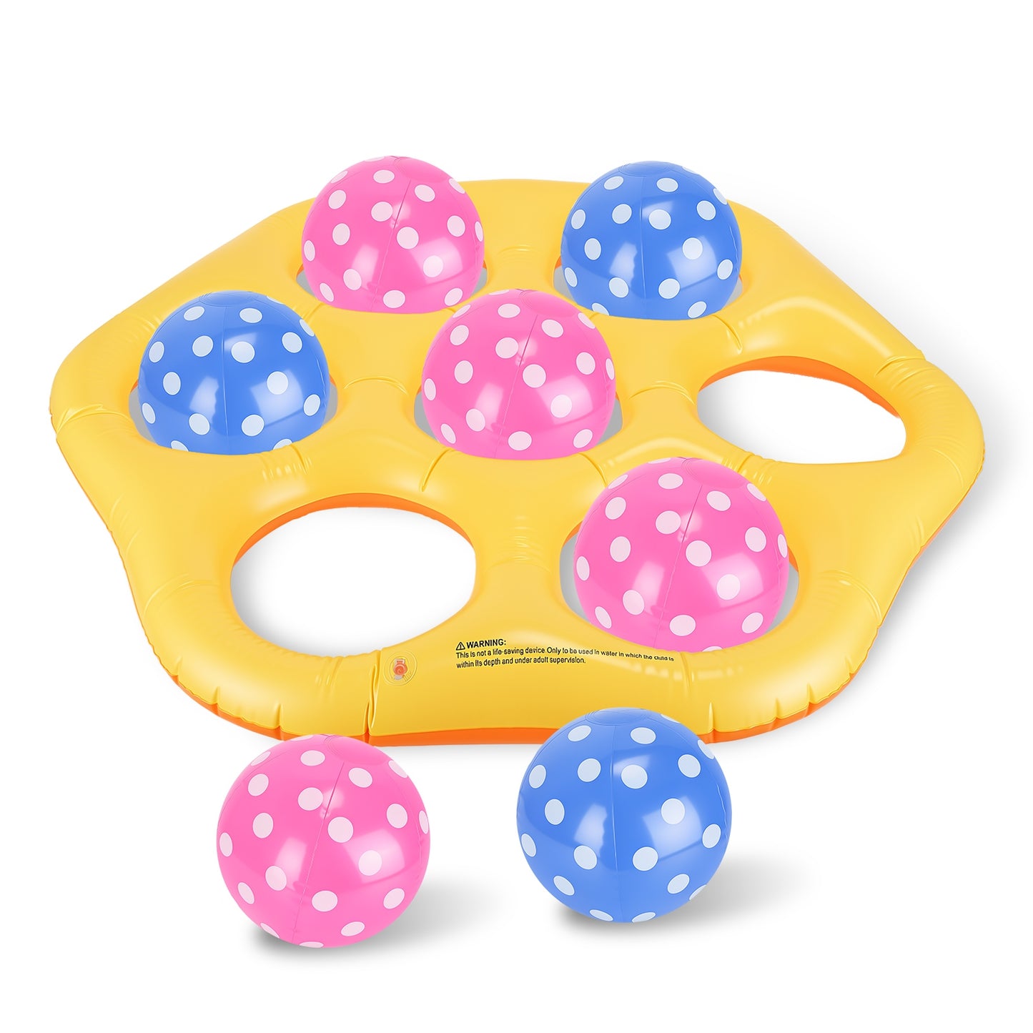 1Pc  Inflatable Tic-Tac-Toe Pool Game Set With 7 Balls Summer Water Toy Portable Inflatable Game For Pool Beach