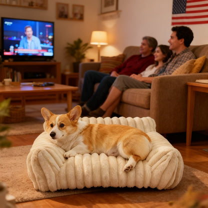 Cute Cat Couch For Pets - Fluffy Cat Beds With Premium Soft Corduroy Fleece, Fuz