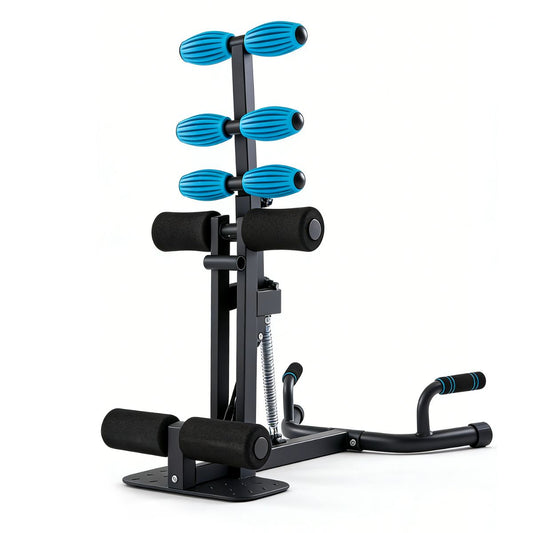 Deep Squat Machine For Home Gym, All-in-One Equipment, Adjustable For Glutes & Legs, Easy Assembly, 32.9x22.4x36.6 In, 300 Lbs, Red & Blue