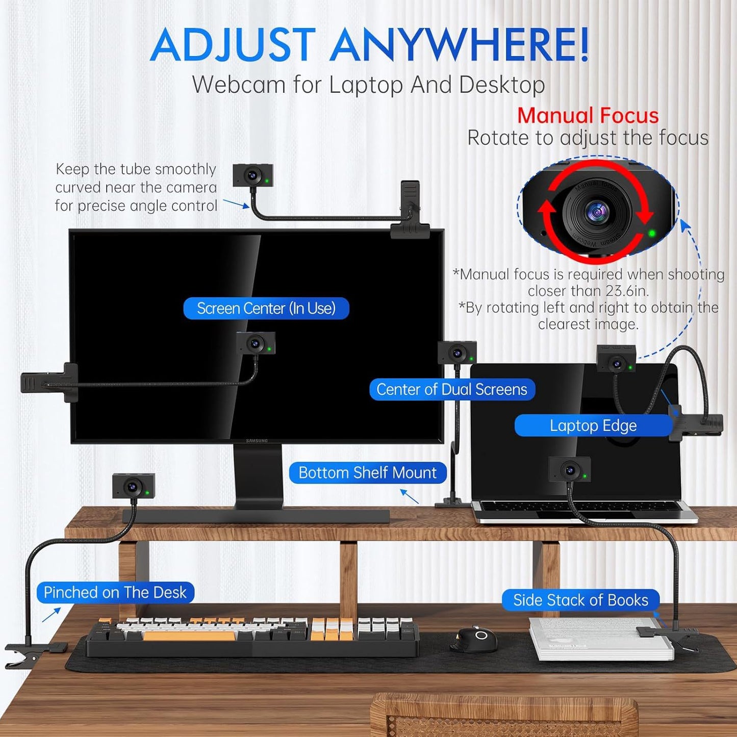 HD 1080P Live Streaming Online Course Computer Webcam