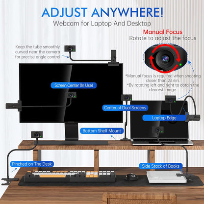 HD 1080P Live Streaming Online Course Computer Webcam