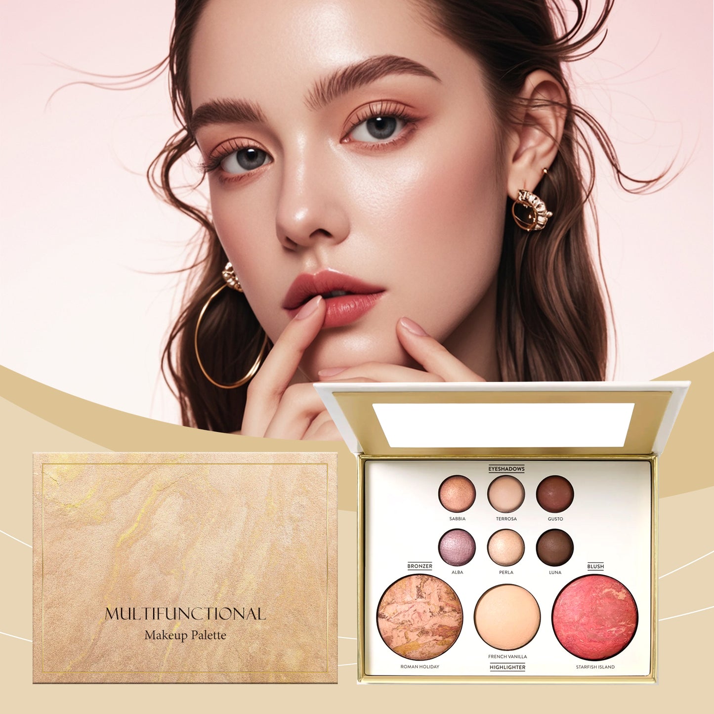Palette de Maquillage Mixte Dorée