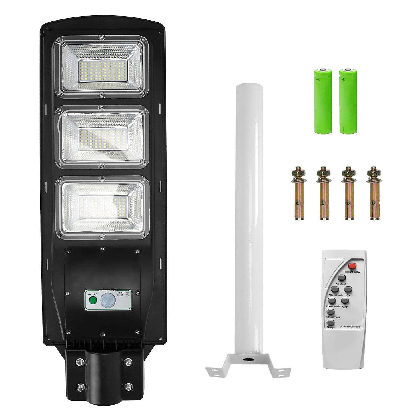 Solar Street Path Light Outdoor 180LEDs Sensor Remote Control Wireless Lamps IP65 Waterproof Lighting For Garage Front Door Garden Pathway