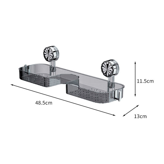Faucet shelf-suction cup model-clear gray-1 piece