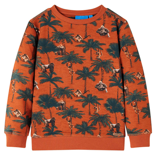 Children's sweatshirt, light rust brown, size 104; Children's sweatshirt, light rust brown, size 116