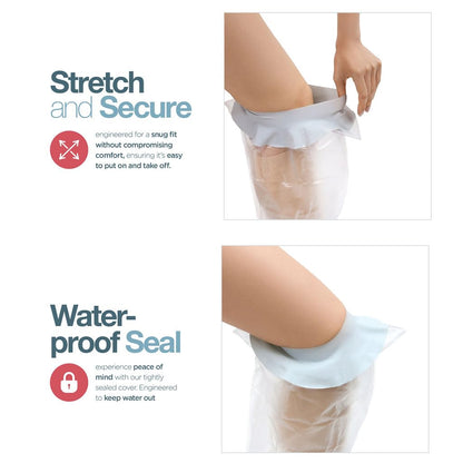 Medical king 100% Waterproof Cast Covers for Shower Leg 2pk Reusable Full Leg Cast Cover for Showering Cast Protector for Shower Leg Adult