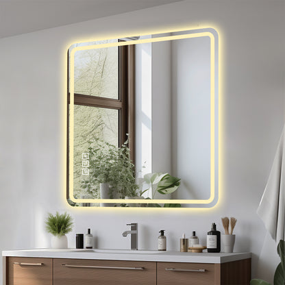 Miroir LED Salle de Bain 91x91cm - Anti-buée Anti-explosion