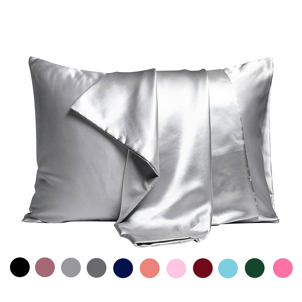 Silk - like Solid Color Double - sided Satin Pillowcase