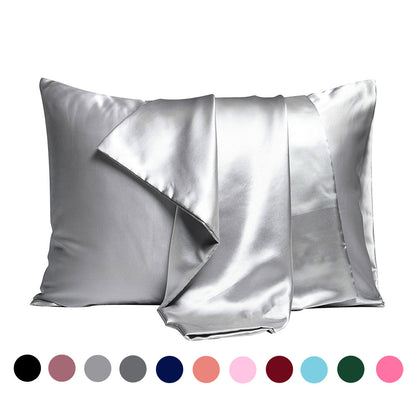 Silk - like Solid Color Double - sided Satin Pillowcase