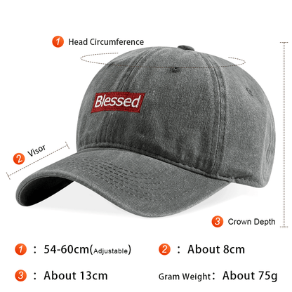 Casquette Baseball Brodée "Blessed" - Vintage Lavé