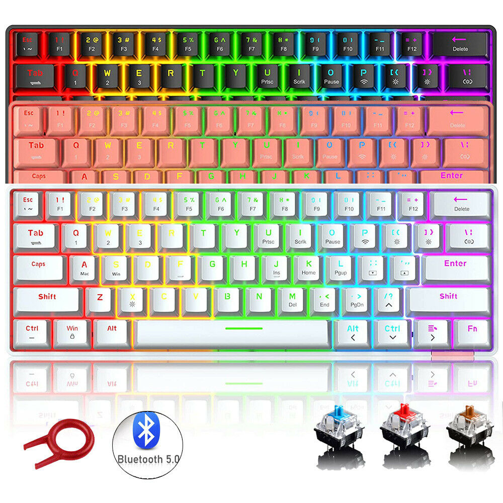 Clavier Gaming Mécanique Sans Fil Bluetooth RGB Compact
