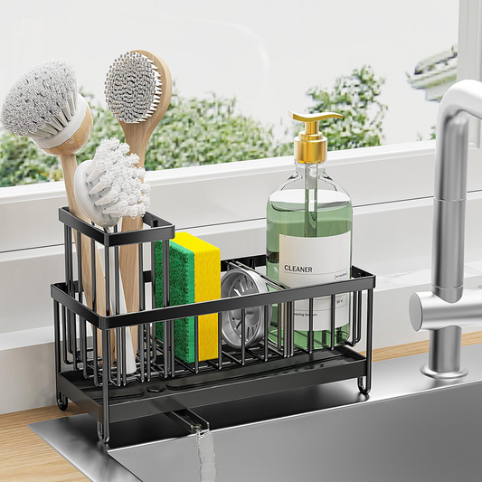 Kitchen Sink Caddy Rack Sponge Holder Soap Dish Drain Storage Organizer Brush Holder