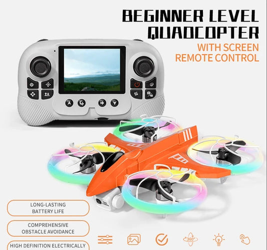New Remote-controlled Foldable Quadcopter Drone X3 With Electric Adjustable HD Dual Cameras, Screen Remote Control, WIFI, USB Charging, Colorful Lights, Optical Flow Positioning, Stable Hovering In Th