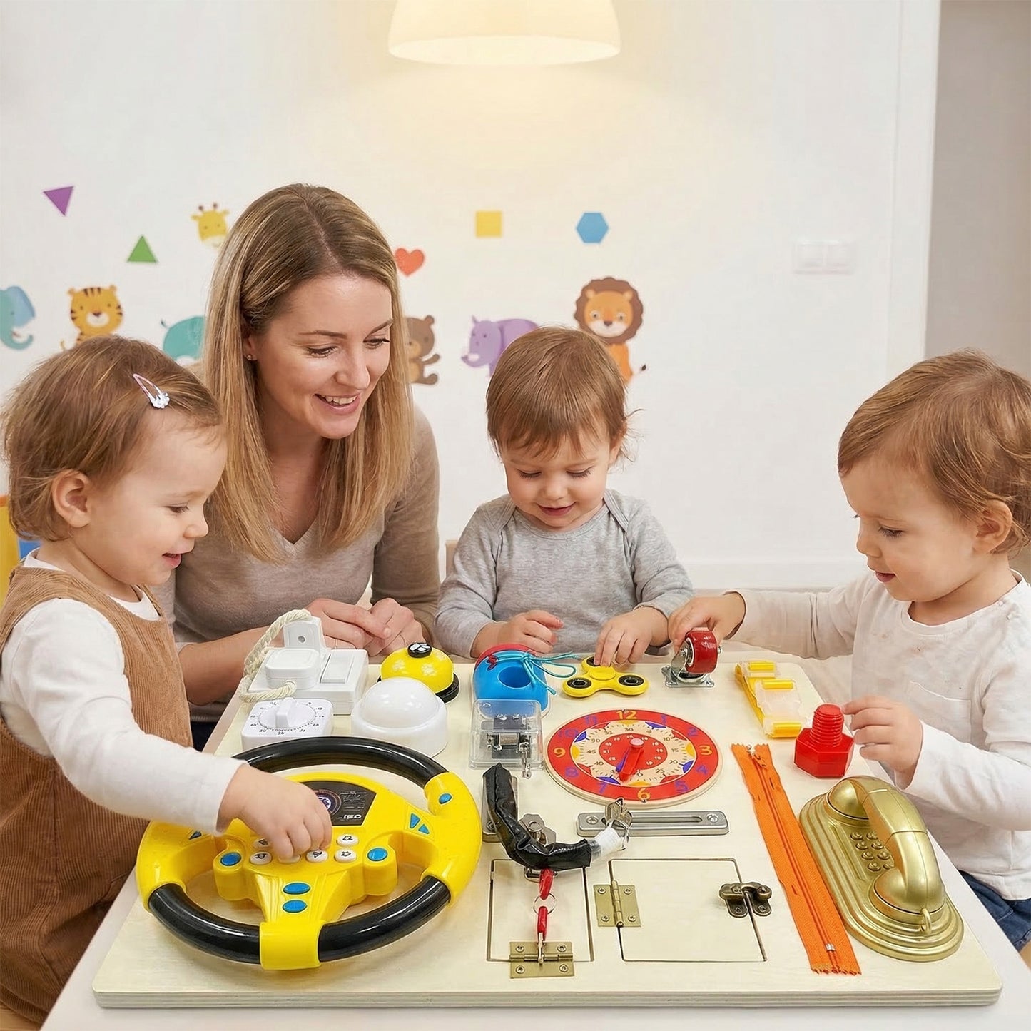 Toddler Sensory Activity Large Size Multifunctional Children Wooden Activity Boa