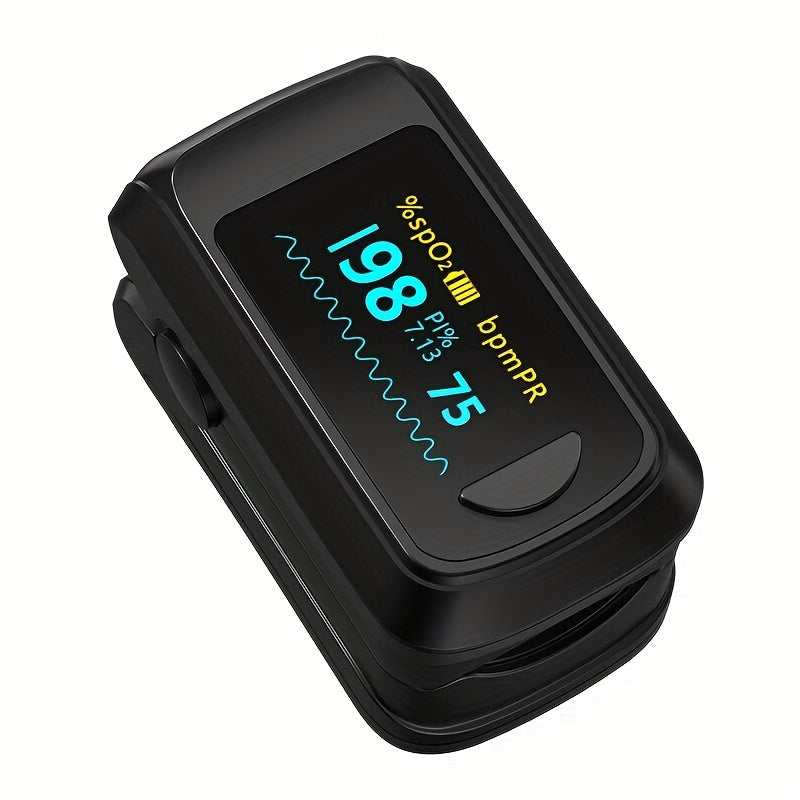 HEALTHTREE Pulse Oximeter Fingertip SpO2 Heart Rate Monitor - Blood Oxygen Saturation Monitor with LCD Display, Battery-Powered (AAA), Compact Design for Home, Travel & Aviation Use, Travel Health Tool, Modern Medical Device,