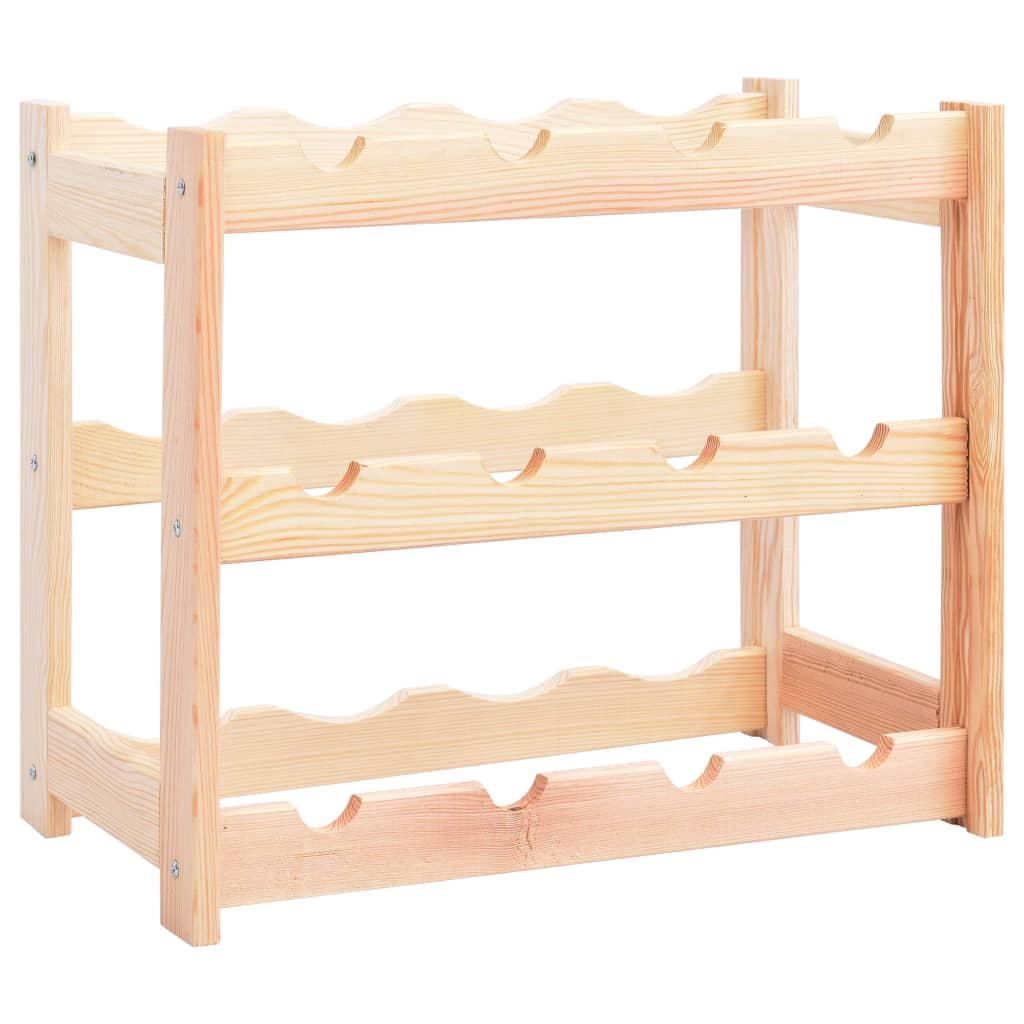 Wine Rack for 12 Bottles, Pine Wood,   Wine Rack