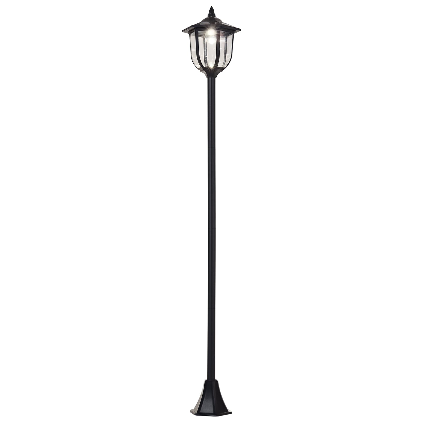 Solar LED Gartenlaterne, Laterne Aus Kunststoff, Außenleuchte Für Innen Und Außen 177 Cm Hoch, Gartenleuchte, 30/60 Lumen, Für Garten Balkon Deko Schwarz