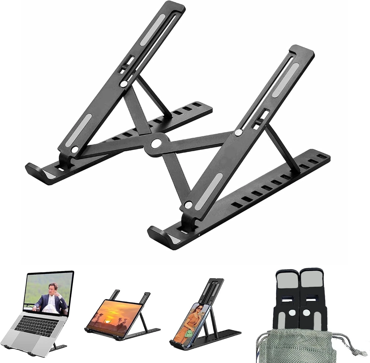 Laptop Stander Notebook Tisch Halter Tablet Halterung Faltbar 7 Winkel Stabil Aluminium Laptop Stand Halterung Tragbar Halter 8 Zoll