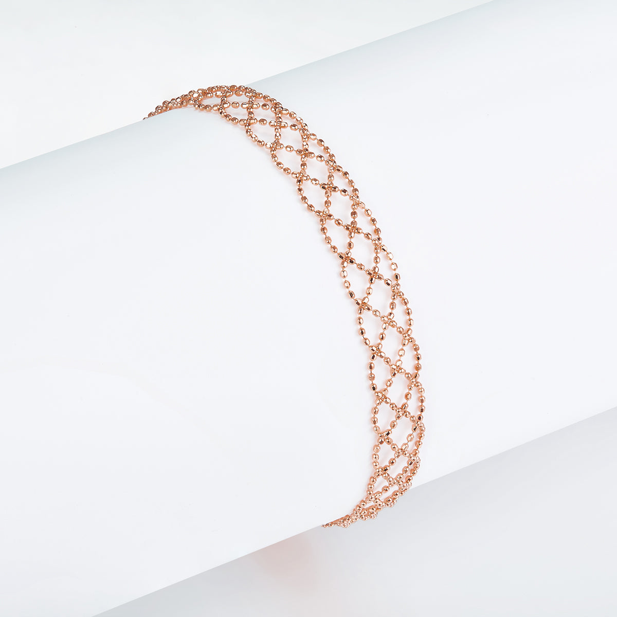 Bracelet Maille Ajourée Argent S925 Réglable