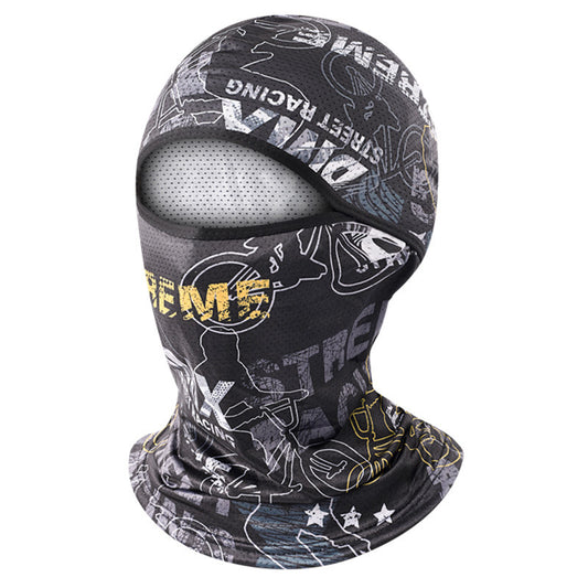 Ice silk cycling mask-printed headgear 1 black-OPP bag