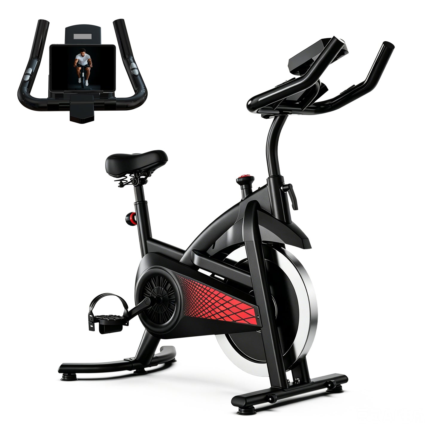 Exercise Bike, Adjustable Magnetic Resistance Stationary Bikes , Indoor Bike With 330lbs Weight Capacity Comfortable Seat, Tablet Mount