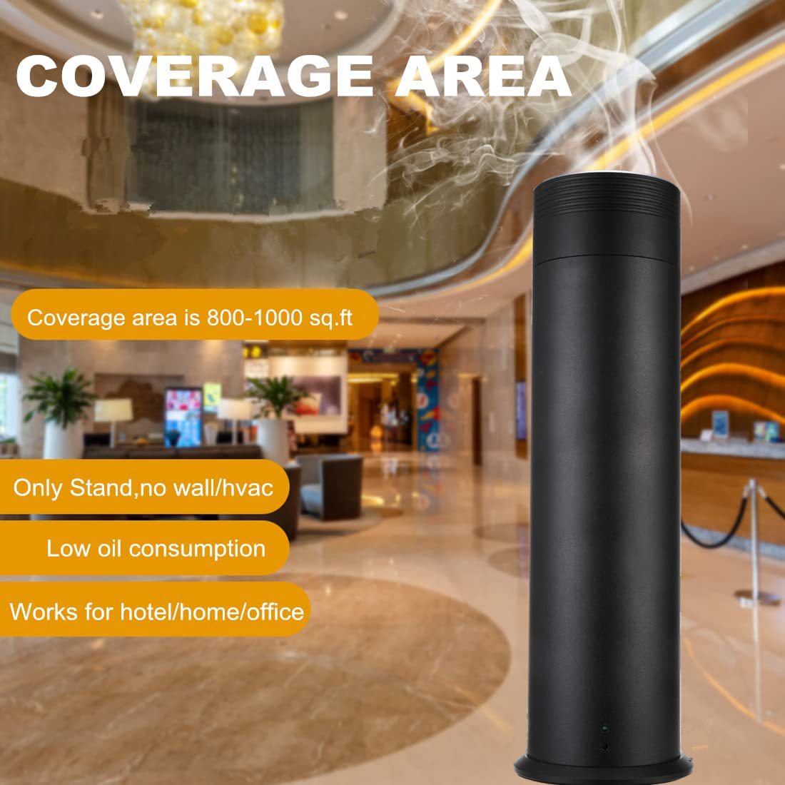 Black Aluminum Aroma Diffuser  Remote Control Automatic Scent Diffuser
