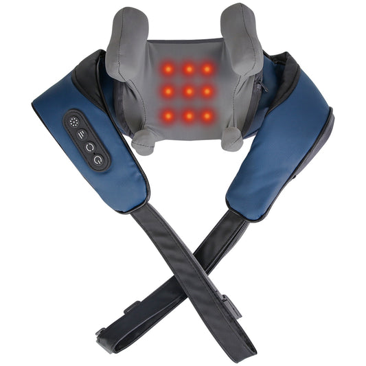 1Pc Electric Neck Shoulder Massager With Infrared Light Heating 3 Massage Modes Speeds Kneading Grasping Shiatsu Massage Pillow For Back Arms Thighs Release Pain