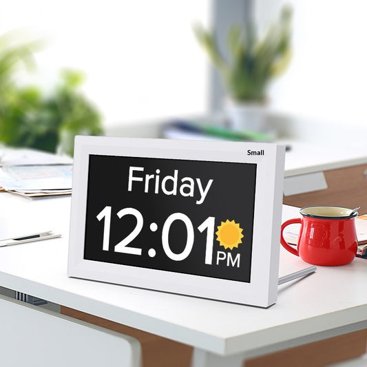 7-inch Digital Electronic Calendar Alarm Clock With Medication Reminder For Seniors