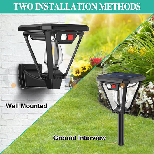 Solar Spot Lights Wall Motion Sensor Garden Yard Path Lamp Security Waterproof  2 Pack