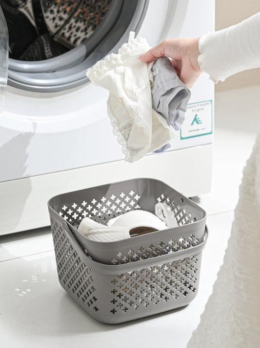 Bath storage basket-gray-without handle-21 * 21 *16cm-1 piece