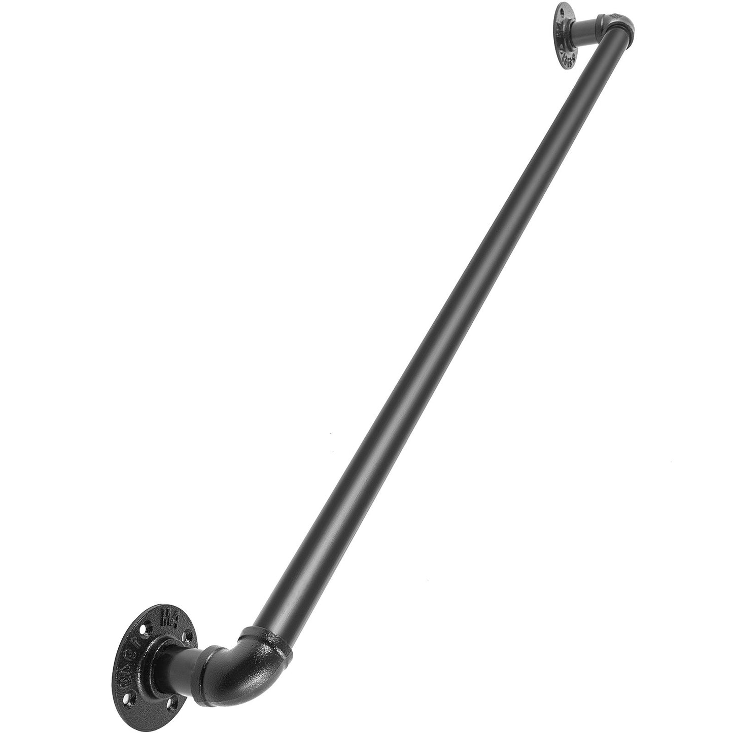 Pipe Stair Handrail Staircase Handrail 61 Cm Carbon Steel For Wall Mount