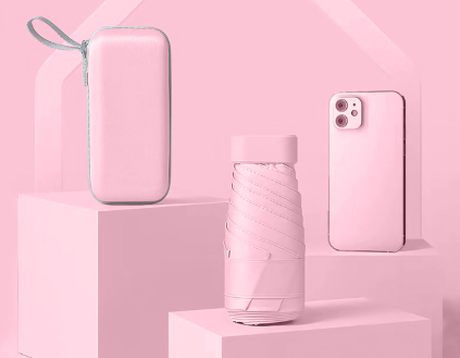 Capsule umbrella-pink-Capsule box-1 set