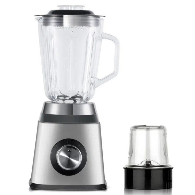 Blender presse-agrumes 2 en 1 avec bol en verre, broyeur de fruits, 6 lames